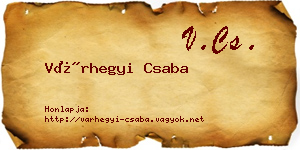 Várhegyi Csaba névjegykártya