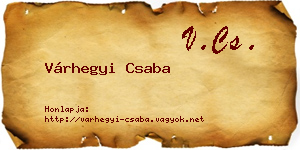 Várhegyi Csaba névjegykártya